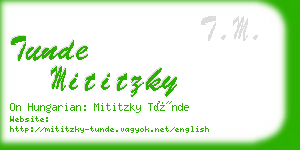tunde mititzky business card